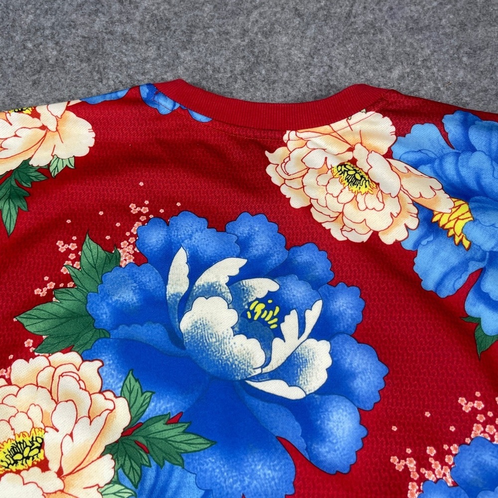 Adidas Originals Women Red Floral Peony Trefoil Sweatshirt BJ8415 Size Medium - Picture 5 of 10